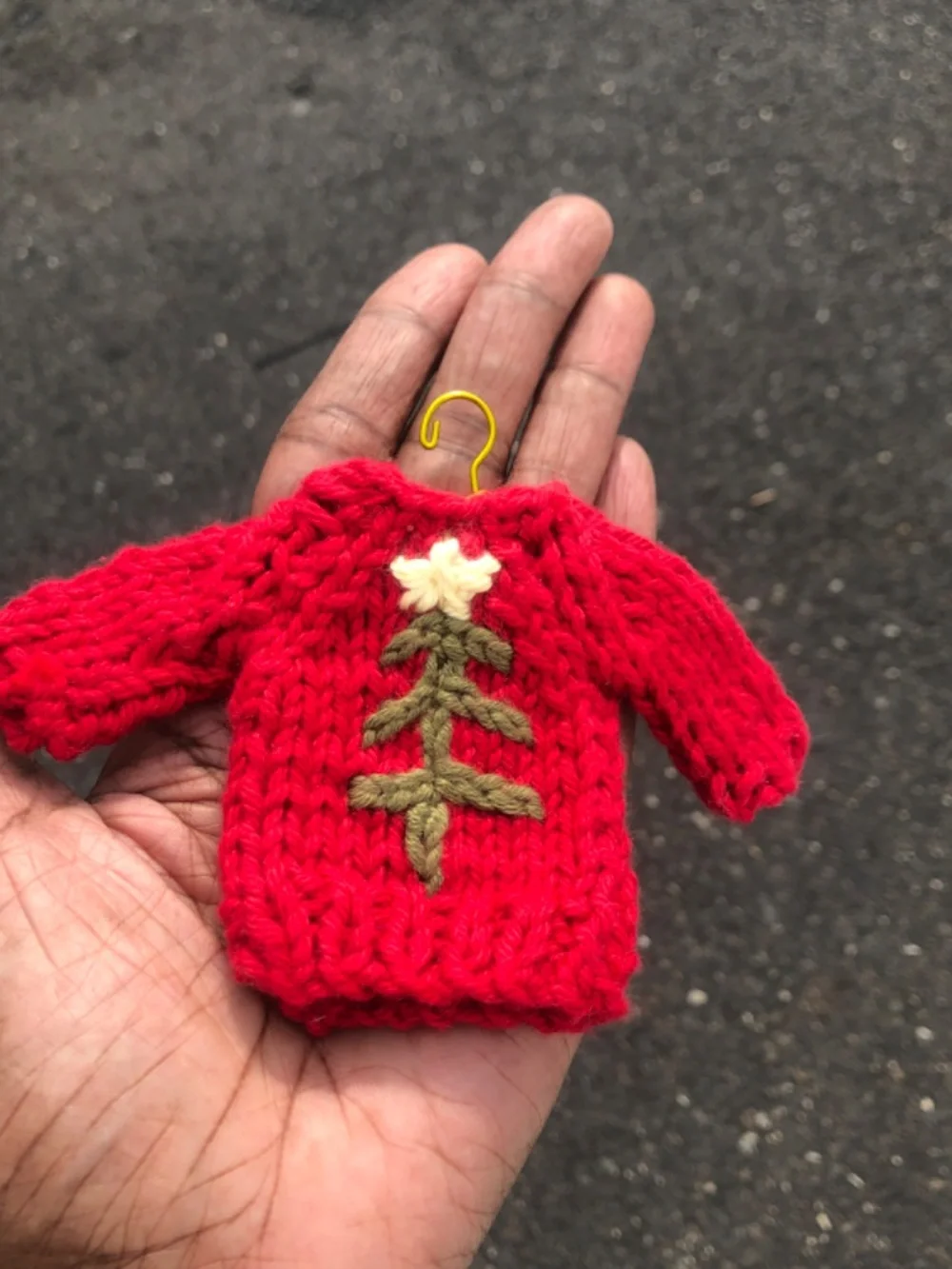 Christmas Holiday Crochet Mini Chunky Sweater Ornament, Tiny Gift Tag